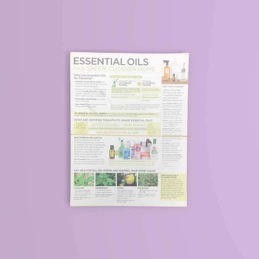 Essential oils for a safer, cleaner home Doterra tear pad sheets